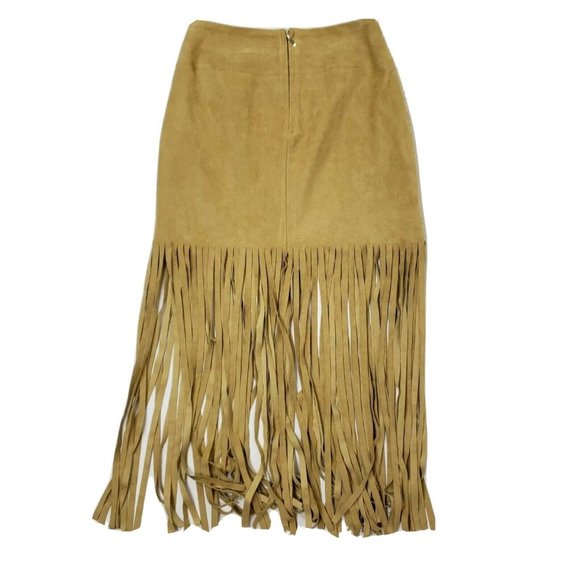 NWOT VAKKO for INC Tan Faux Suede Skirt XS - Picture 4 of 4